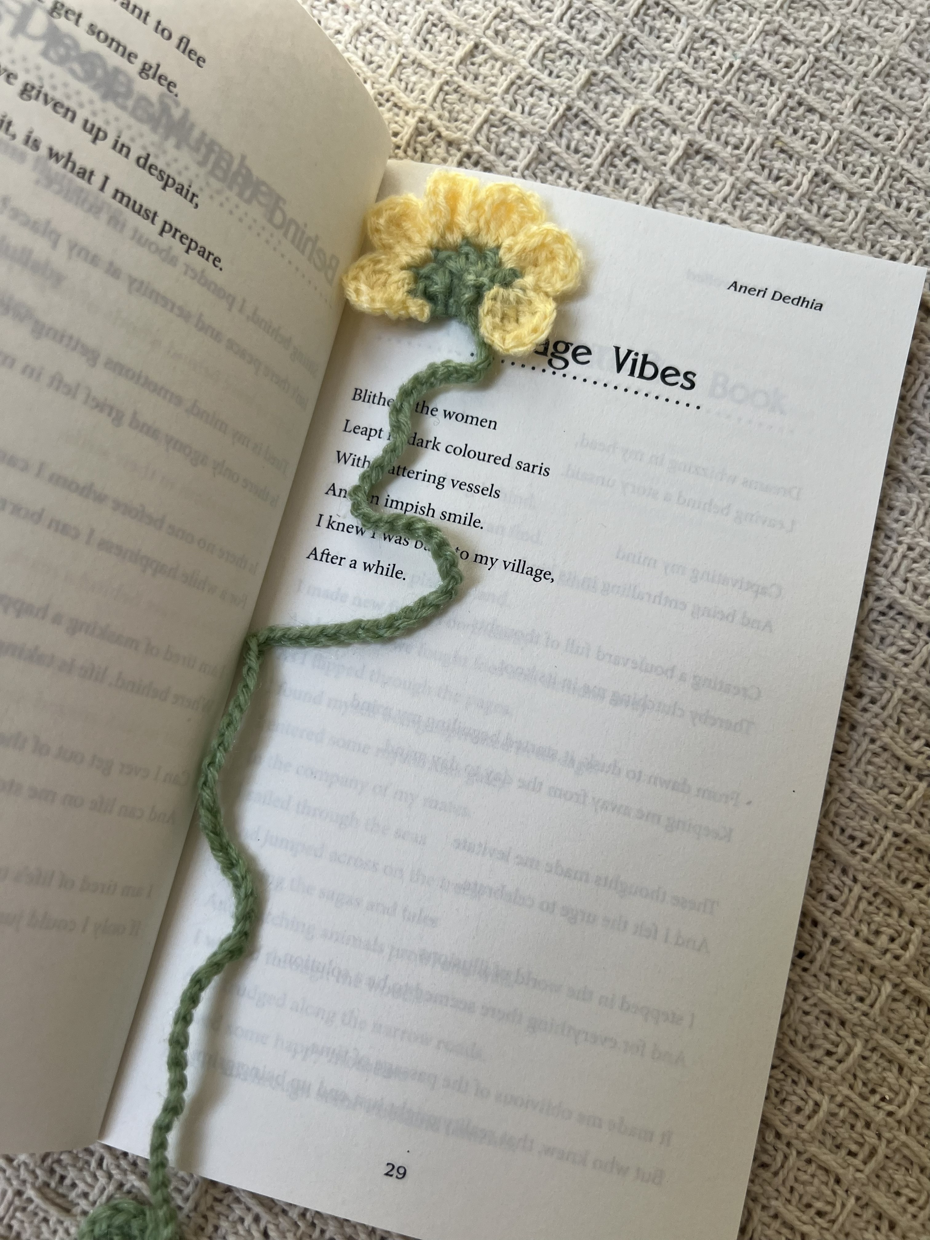 Yellow flower bookmark