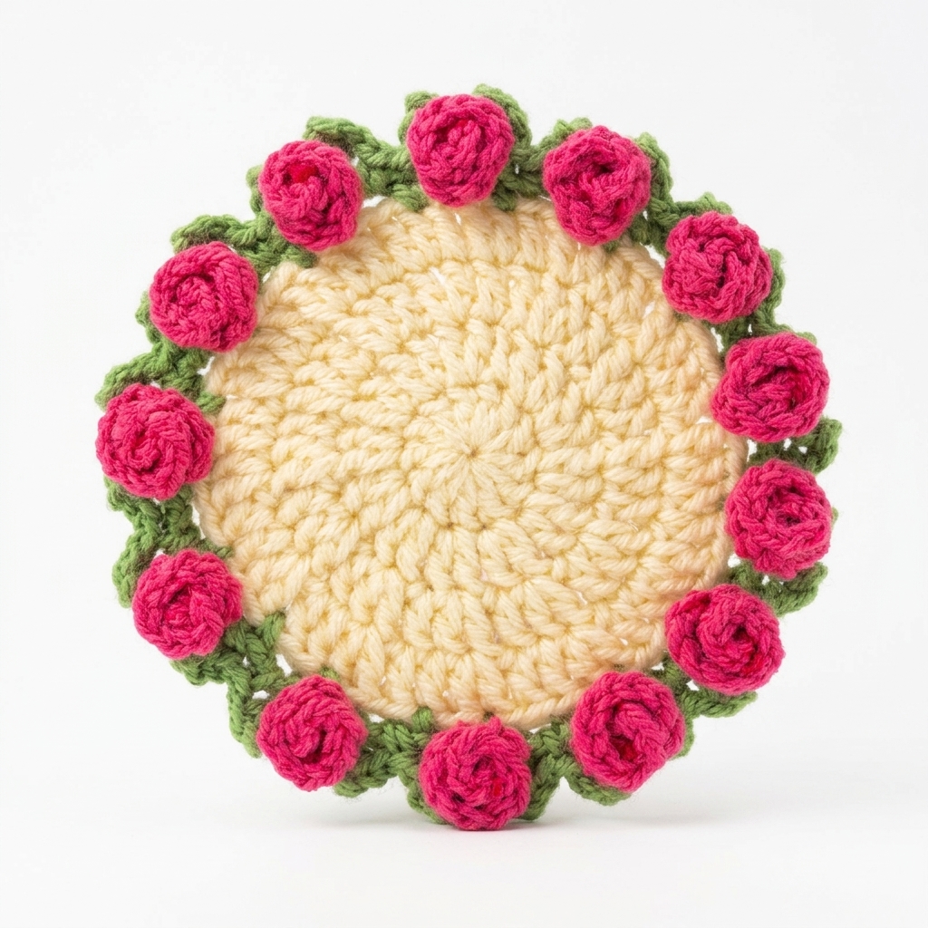Flower rose coaster alternate view 1