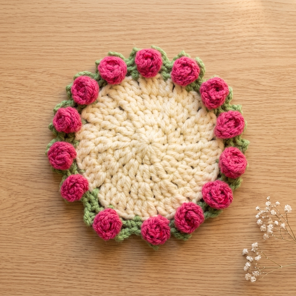 Flower rose coaster