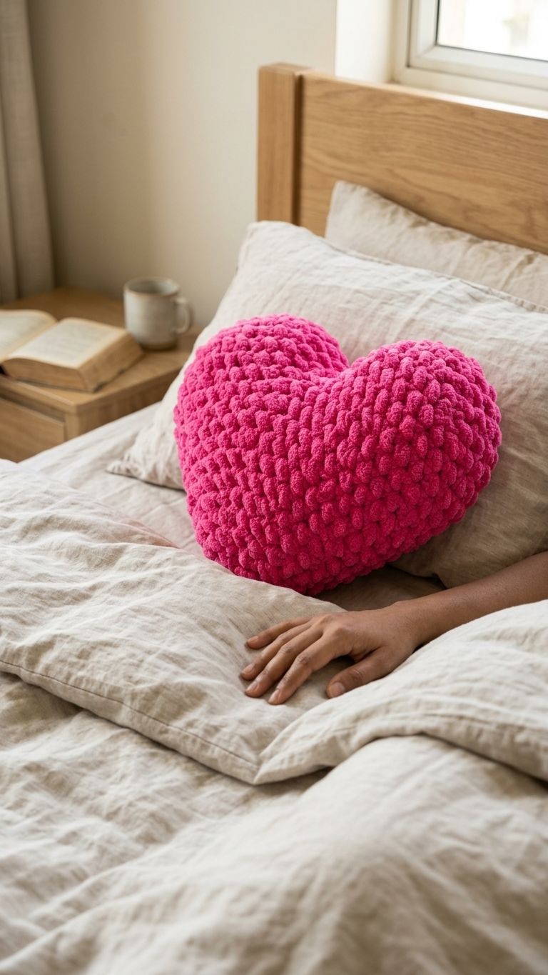 Pink cushion alternate view