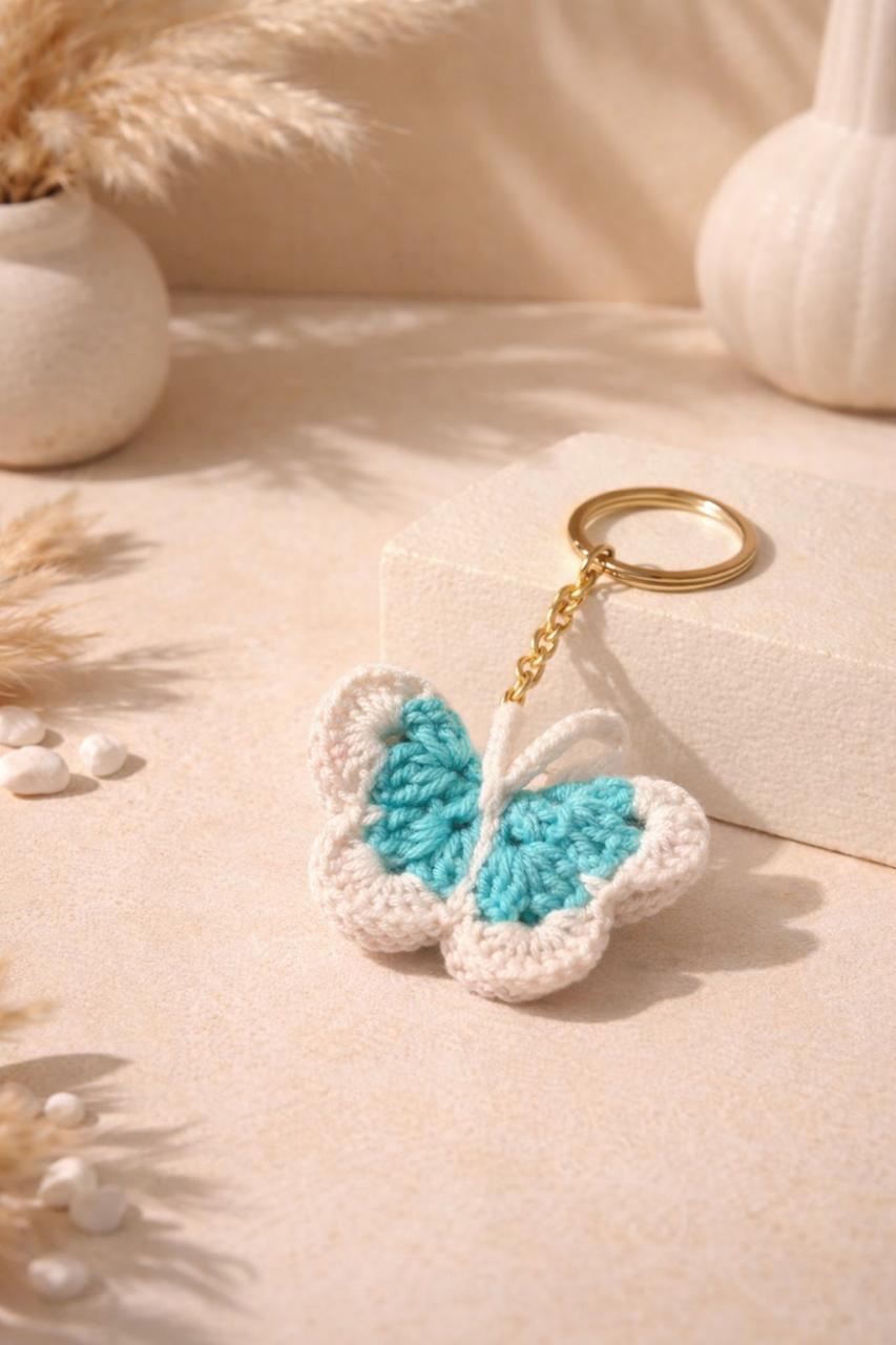 Blue butterfly keychain