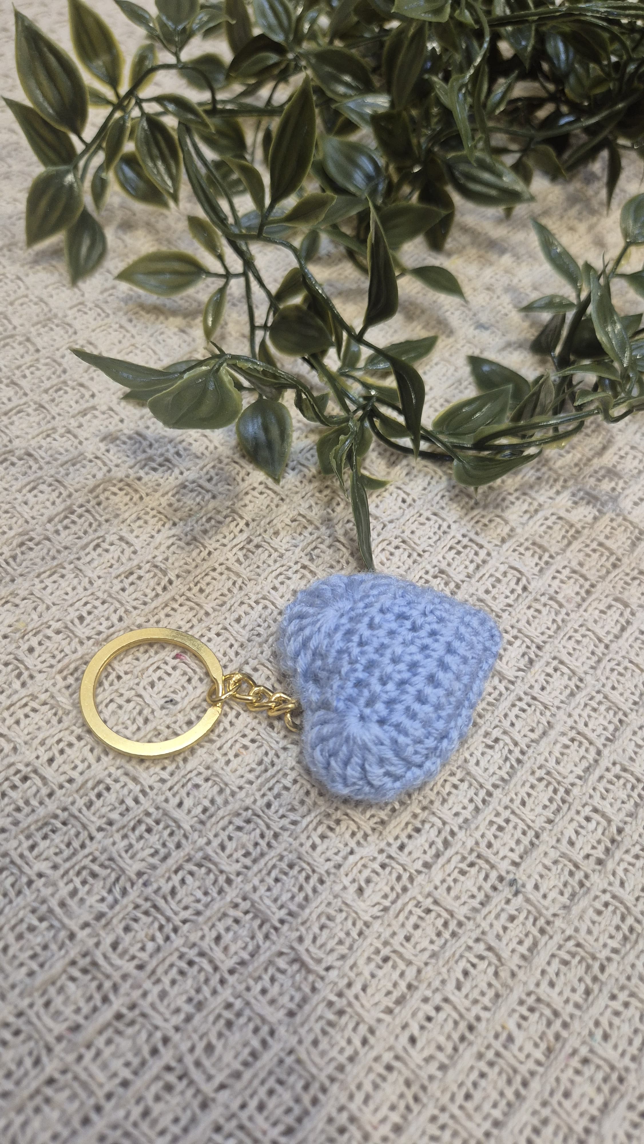 Blue heart keychain